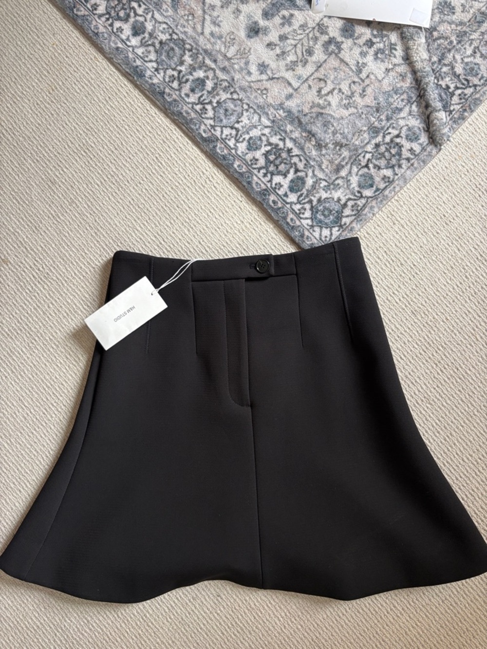 H&M Studio Black Flared Short Skirt